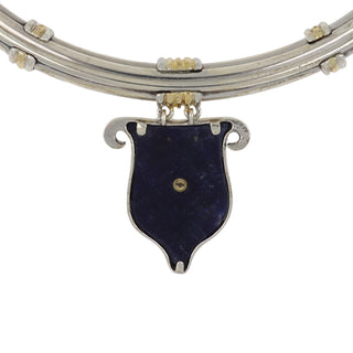Estate LaLaounis Lapis Shield Pendant Collar Necklace