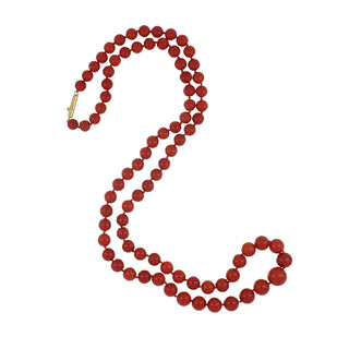 Vintage Fred Leighton 18K Gold Coral Bead Necklace