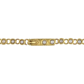 Victorian 18K Peridot and Split Pearl Necklace