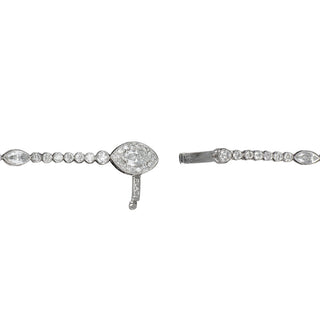 Estate Platinum Aquamarine and Diamond Drop Necklace