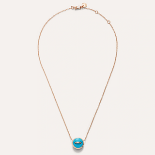 Pomellato 18K Rose Gold Turquoise & Diamonds Pom Pom Dot Reversible Necklace