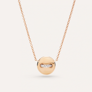 Pomellato 18K Rose Gold Turquoise & Diamonds Pom Pom Dot Reversible Necklace