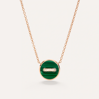Pomellato 18K Rose Gold Malachite & Mother-of-Pearl Pom Pom Dot Reversible Necklace
