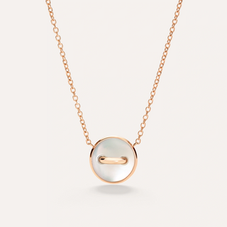 Pomellato 18K Rose Gold Malachite & Mother-of-Pearl Pom Pom Dot Reversible Necklace