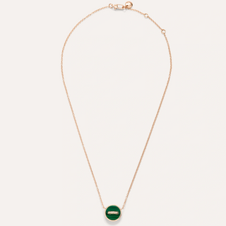 Pomellato 18K Rose Gold Malachite & Mother-of-Pearl Pom Pom Dot Reversible Necklace
