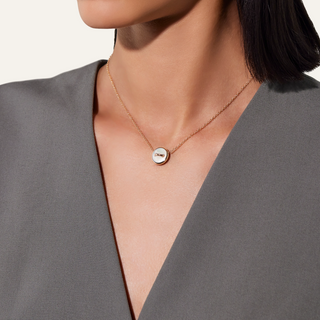 Pomellato 18K Rose Gold Malachite & Mother-of-Pearl Pom Pom Dot Reversible Necklace
