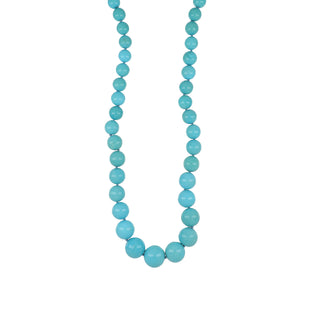 Estate 18K Graduated Turquoise Bead Necklace