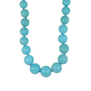 Estate 18K Graduated Turquoise Bead Necklace