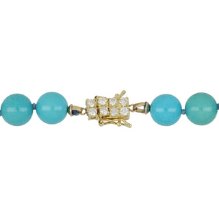 Estate 18K Graduated Turquoise Bead Necklace