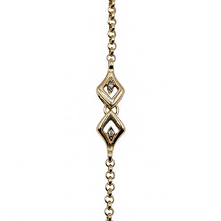 Estate John Hardy 18K Gold Fancy Color Sapphire & Diamond Station Necklace
