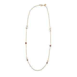Estate John Hardy 18K Gold Fancy Color Sapphire & Diamond Station Necklace