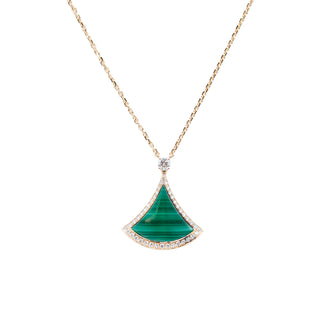 Estate Bulgari 18K Rose Gold Divas Dream Necklace with Malachite