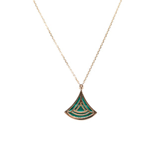 Estate Bulgari 18K Rose Gold Divas Dream Necklace with Malachite
