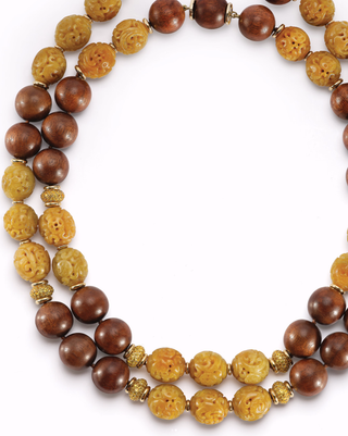 Seaman Schepps 18K Walnut & Jade Canton Necklace—Outside Strand