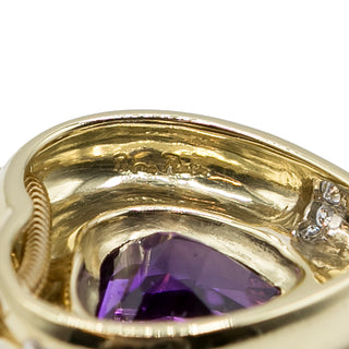 Vintage Paloma Picasso for Tiffany & Co. 18K Gold Heart Shape Amethyst Pendant Necklace
