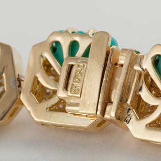 Estate Hammerman Bros. 18K Gold Turquoise & Diamond Collar Necklace