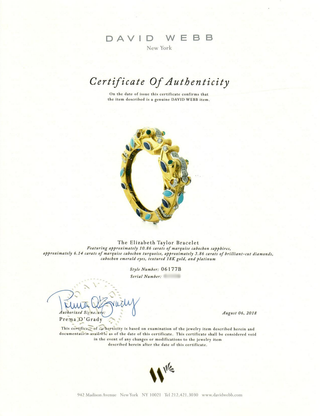 Estate David Webb 'Ancient  World Couture" Multi Gem Bangle Bracelet