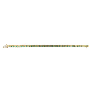 Vintage 1990s 18K Gold Emerald Line Bracelet