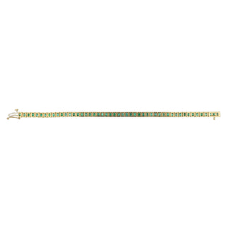 Vintage 1990s 18K Gold Emerald Line Bracelet