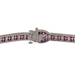 Estate Sophia D. Platinum Ruby Line Bracelet with Diamonds