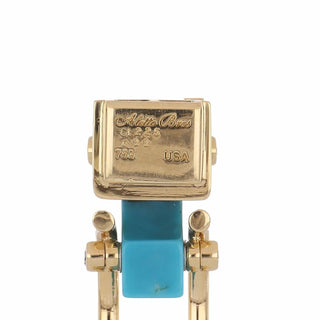 Aletto Brothers 18K Gold Turquoise Bridge Bracelet with Diamonds