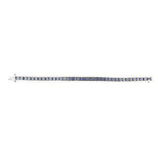 Estate 14K White Gold Sapphire Line Bracelet
