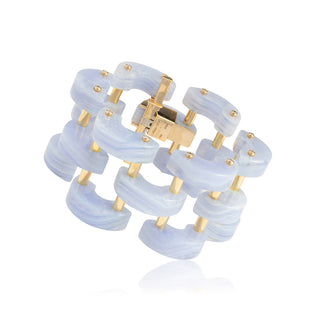 Aletto Brothers 18K Gold Chalcedony Bridge Link Bracelet with Diamonds