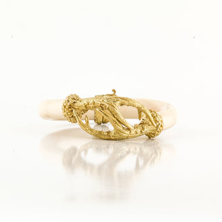 Estate 18K Gold Bone Bangle Bracelet