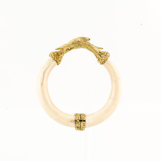 Estate 18K Gold Bone Bangle Bracelet