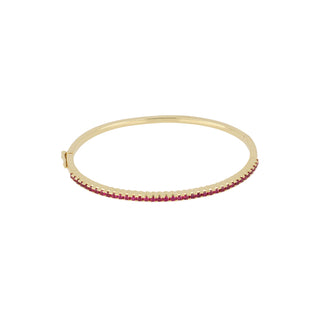 Estate Spark Creations 18K Gold Ruby Bangle