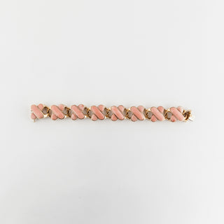 Estate 18K Gold French Coral Link Bracelet