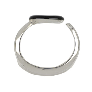 Estate Tiffany & Co. Elsa Peretti Sterling Silver Black Jade Sevillana Cuff Bracelet