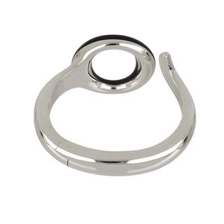 Estate Tiffany & Co. Elsa Peretti Sterling Silver Black Jade Sevillana Cuff Bracelet