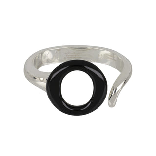 Estate Tiffany & Co. Elsa Peretti Sterling Silver Black Jade Sevillana Cuff Bracelet