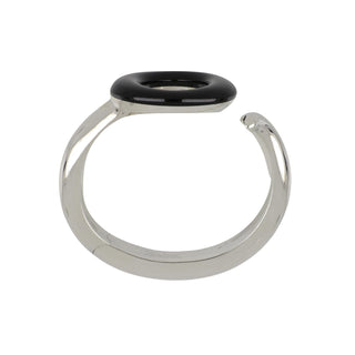 Estate Tiffany & Co. Elsa Peretti Sterling Silver Black Jade Sevillana Cuff Bracelet