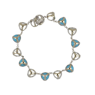 Estate Di Modolo 18K White Gold Turquoise Link Bracelet
