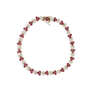 Estate 14K Gold Diamond and Ruby Bracelet