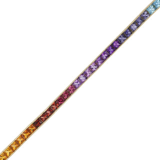 Estate H. Stern 18K Multi Gemstone Ombre Rainbow Line Bracelet