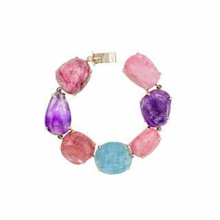 Vintage Seaman Schepps 14K Gold Multi-Gem Pebble Bracelet