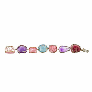 Vintage Seaman Schepps 14K Gold Multi-Gem Pebble Bracelet