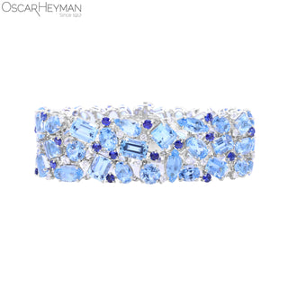 Oscar Heyman Platinum Multi-Shape Aquamrine Bracelet