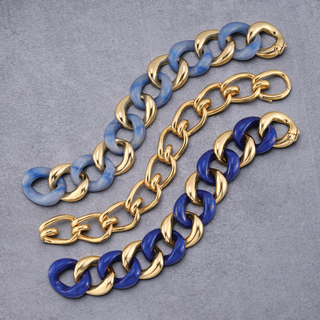 Seaman Schepps 18K Classic Medium Link Bracelet in Blue Aventurine