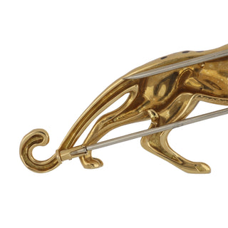 Vintage Cartier 18K Gold Enamel Panther Pin