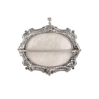 Art Deco 14K Opal & Diamond Pin/Pendant