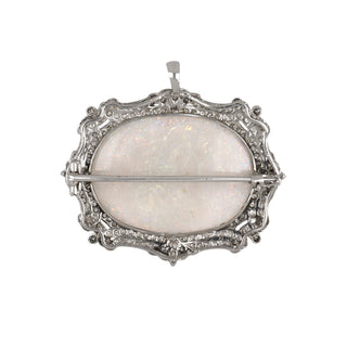 Art Deco 14K Opal & Diamond Pin/Pendant