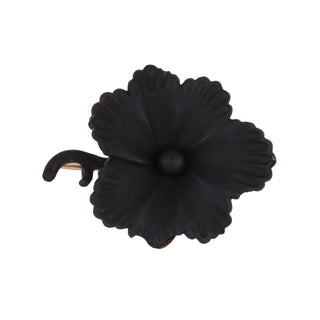 Victorian 14K Rose Gold Jet Flower Brooch