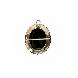 Victorian 14K Gold Agate Cameo Pin/Pendant with Pearls