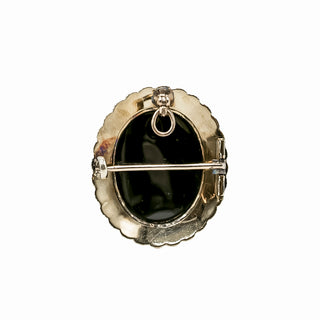 Victorian 14K Gold Agate Cameo Pin/Pendant with Pearls