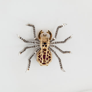 Estate 14K Gold Gemset Spider Brooch