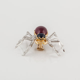 Estate 14K Gold Gemset Spider Brooch